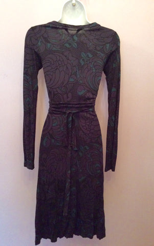 French Connection Purple & Teal Print Wrap Dress Size 6 - Whispers Dress Agency - Womens Dresses - 2