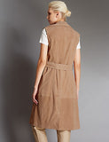 BRAND NEW MARKS & SPENCER AUTOGRAPH FAWN SUEDE SLEEVELESS BELTED JACKET SIZE 12 - Whispers Dress Agency - Womens Coats & Jackets - 4
