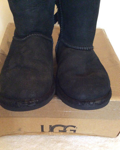 Ugg Black Sheepskin Bow Trim Boots Size 12/30 - Whispers Dress Agency - Sold - 3
