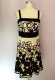 Monsoon Black & White Linen Blend Dress Size 12 - Whispers Dress Agency - Womens Dresses - 1