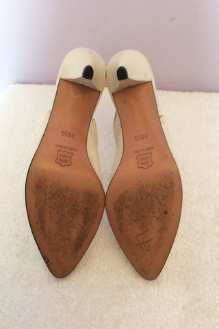 Vintage Kurt Geiger Cream Italian Leather Slingback Heels Size 3 /35.5 - Whispers Dress Agency - Sold - 5