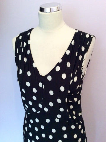 Made In Italy Black & Ivory Spot Dress Size 44 Approx UK 12 - Whispers Dress Agency - Womens Dresses - 2