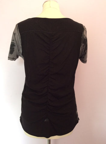 Marc Aurel Black,Grey & Pink Print Short Sleeve Top Size 40 UK 12 - Whispers Dress Agency - Womens Tops - 2