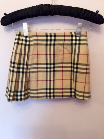 Girls Burberry Beige Check Wool Blend Kilt Skirt Age 4 - Whispers Dress Agency - Sold - 2
