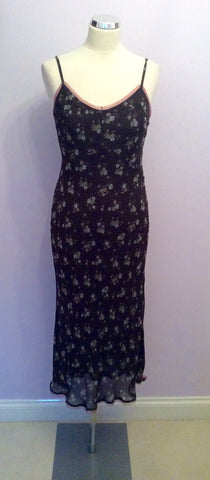 JIGSAW BROWN FLORAL PRINT STRAPPY DRESS SIZE 10 - Whispers Dress Agency - Womens Dresses - 1