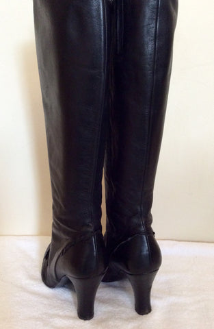 Jigsaw Black Leather Frill Trim Boots Size 6/39 - Whispers Dress Agency - Sold - 4