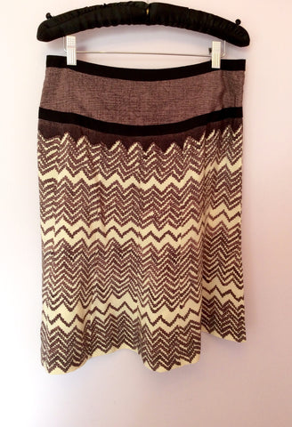 Ted Baker Cream & Brown Print Silk Top & Skirt Size 3 UK 12 - Whispers Dress Agency - Sold - 5