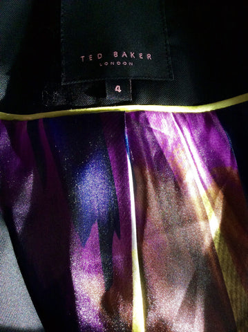 Ted Baker Black Wool Blend Suit Jacket Size 4 UK 14 - Whispers Dress Agency - Sold - 4