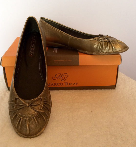 Brand New Marco Tozzi Bronze Flat Shoes Size 5/38 - Whispers Dress Agency - Sold - 1
