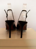 Faith Solo Black Leather Slingback Heels Size 4/37 - Whispers Dress Agency - Womens Heels - 5
