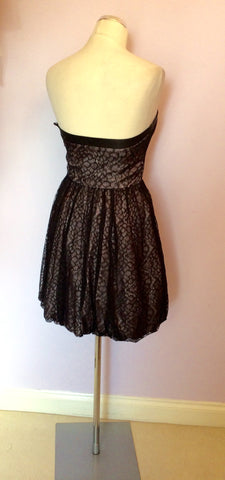 Coast Black Lace & Mink Lined Strapless Dress Size 8 - Whispers Dress Agency - Womens Dresses - 5