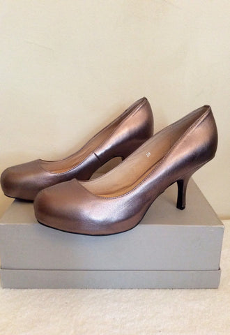 Brand New Office Bronze Leather Heels Size 6/39 - Whispers Dress Agency - Sold - 3