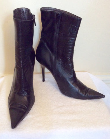 Daniel Black All Leather Heeled Ankle Boots Size 5/38 - Whispers Dress Agency - Sold - 1