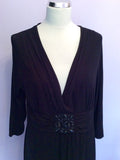 Brand New Marks & Spencer Black Beaded Trim Dress Size 16 - Whispers Dress Agency - Womens Dresses - 2
