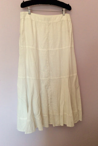 Fenn Wright Manson White Linen Long Skirt Size 12 - Whispers Dress Agency - Womens Skirts - 2