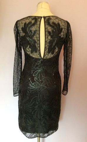 Karen Millen Black Lace & Sequinned Dress Size 10 - Whispers Dress Agency - Sold - 3