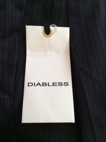 Brand New Diabless Charcoal Grey Pinstripe Wool Tapered Trousers Size 12 - Whispers Dress Agency - Womens Trousers - 3