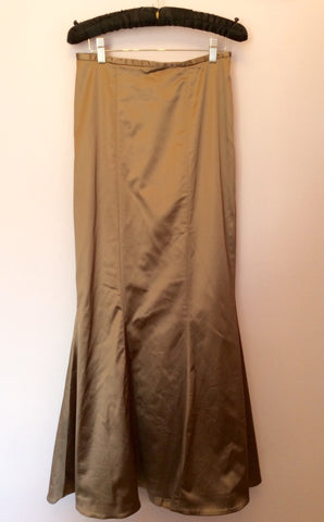 Coast Light Brown / Bronze Matt Satin Long Skirt Size 8 - Whispers Dress Agency - Womens Skirts - 1