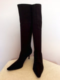 Roberto Vianni Black Knee High Stretch Boots Size 7/40 - Whispers Dress Agency - Womens Boots - 2