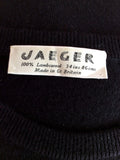 Vintage Jaeger Black Lambswool Crew Neck Jumper Size 34" Approx UK L - Whispers Dress Agency - Sold - 2