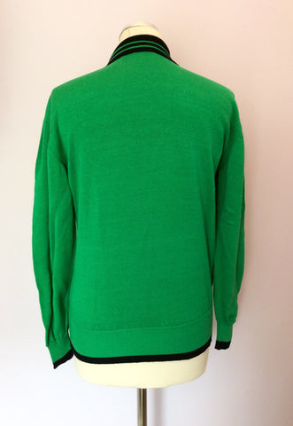 Vintage Jaeger Green & Navy Blue Collared Jumper Size 34" UK S/M - Whispers Dress Agency - Womens Vintage - 2