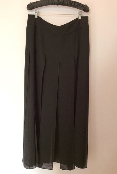 Joseph Ribkoff Black Trousers With Split Panels Over Skirt Size 16 - Whispers Dress Agency - Sold - 1