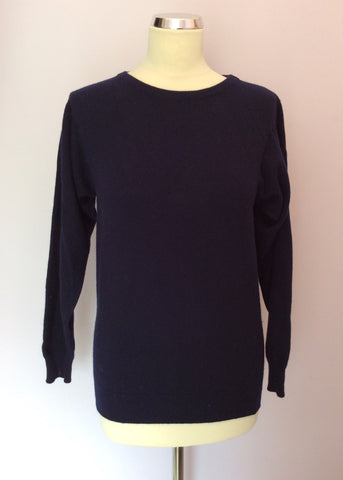 Pringle Dark Blue Lambswool Crew Neck Jumper Size 34" UK S/M - Whispers Dress Agency - Sold - 1