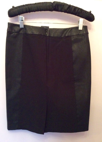 Brand New French Connection Black & Faux Leather Trim Pencil Skirt Size 8 - Whispers Dress Agency - Womens Skirts - 3