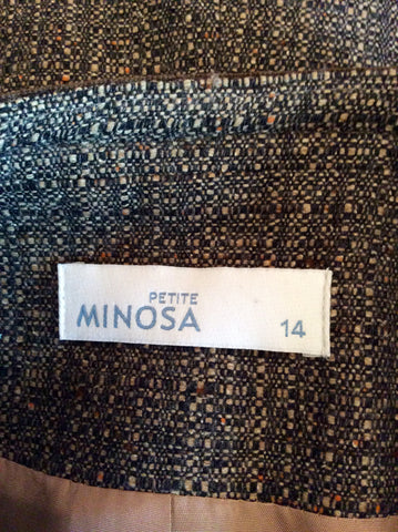 Minosa Petite Brown Weave Wool Blend Skirt Suit Size 12/14 - Whispers Dress Agency - Womens Suits & Tailoring - 5