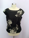 Jacques Vert Black & Ivory Floral Print Top & Skirt Size 10/12 - Whispers Dress Agency - Womens Suits & Tailoring - 2