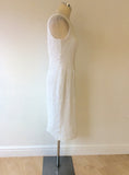 THE PRETTY DRESS COMPANY WHITE SEQUINNED ONE SHOULDER COCKTAIL DRESS SIZE 14 - Whispers Dress Agency - Womens Dresses - 3