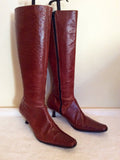 Red Or Dead Chestnut Brown Leather Boots Size 4/37 - Whispers Dress Agency - Sold - 1