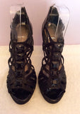 Carvela Black Satin Strappy Jewel Trim Heels Size 5/38 - Whispers Dress Agency - Womens Heels - 2