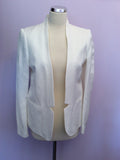 Smart Zara White Linen Blend Jacket Size M - Whispers Dress Agency - Sold - 1