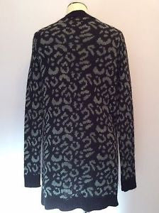 Zara Black & Grey Print Acrylic, Wool & Mohair Blend V Neck Cardigan Size S - Whispers Dress Agency - Sold - 2