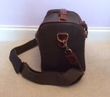 Mulberry Scotchgrain Dark Green & Brown Leather Trim Vanity Case With Strap - Whispers Dress Agency - Sold - 4
