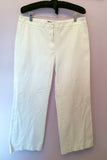 Max Mara Weekend White Cotton Trousers Size 16 - Whispers Dress Agency - Sold - 1