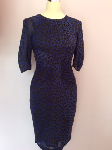 Whistles Purple Leopard Print Silk Dress Size 6 - Whispers Dress Agency - Sold - 1