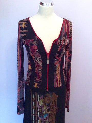 Save The Queen Black & Multi Coloured Print Dress Size L - Whispers Dress Agency - Sold - 2