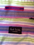 Paul Smith Green, Pinks & White Stripe Cotton Shirt Size 15" - Whispers Dress Agency - Mens Formal Shirts - 2