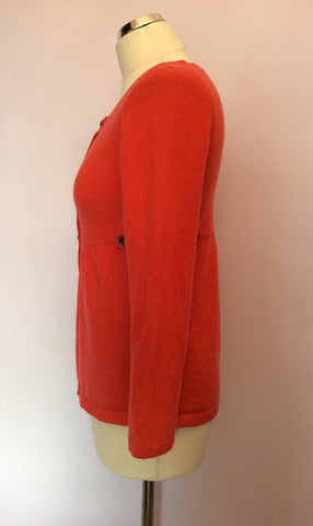 Boden Coral Red 100% Cashmere Cardigan Size 10 - Whispers Dress Agency - Sold - 2