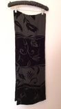 Black Silk & Velvet Floral Design Evening Scarf/Wrap - Whispers Dress Agency - Womens Scarves & Wraps - 2