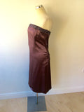 MONSOON DUSKY ROSE SILK BEADED STRAPLESS DRESS SIZE 16 - Whispers Dress Agency - Womens Dresses - 3