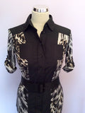 Marccain Sports Black, Brown & White Print Dress Size N3 UK 10/12 - Whispers Dress Agency - Womens Dresses - 2