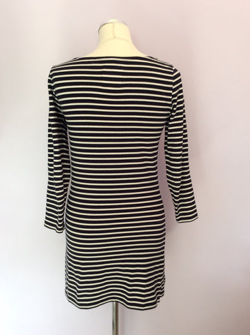 Jack Wills Navy Blue & White Stripe Cotton Mini Dress Size 8 - Whispers Dress Agency - Womens Dresses - 2