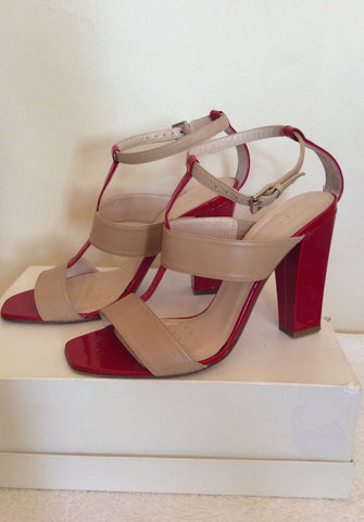 Hobbs Red & Beige Leather Heel Sandals Size 6/39 - Whispers Dress Agency - Womens Sandals - 2