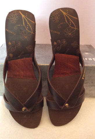 Brand New Firetrap Brown Slip On Wedge Heel Mules Size 7/40 - Whispers Dress Agency - Womens Mules & Flip Flops - 4