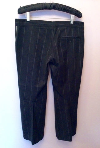 All Saints Black Pinstripe Wool Blend Crop Trousers M - Whispers Dress Agency - Sold - 3