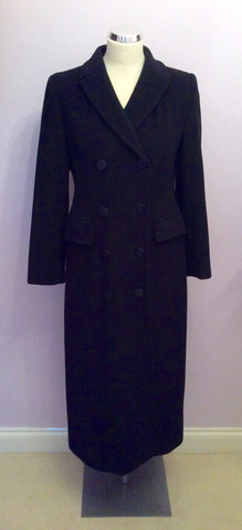Minuet Black Detachable Fur Collar Wool & Cashmere Blend Coat Size 10 - Whispers Dress Agency - Sold - 4