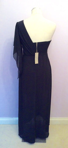Brand New Pink Boom Black One Shoulder Evening Dress Size L UK 10/12 - Whispers Dress Agency - Womens Dresses - 5